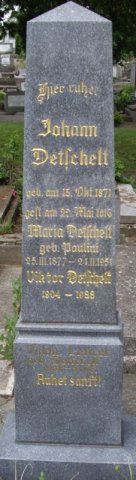 Detschelt Johann 1871-1916 Paulini Maria 1877-1934 Grabstein